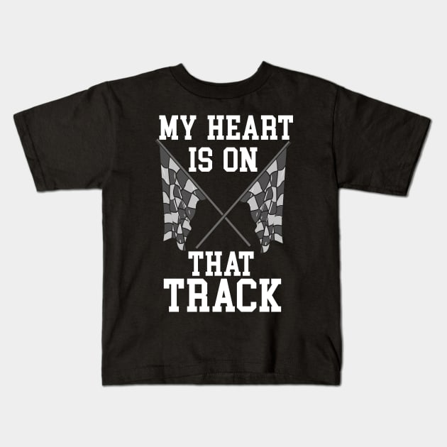 My Heart Is On That Track Kids T-Shirt by maxcode